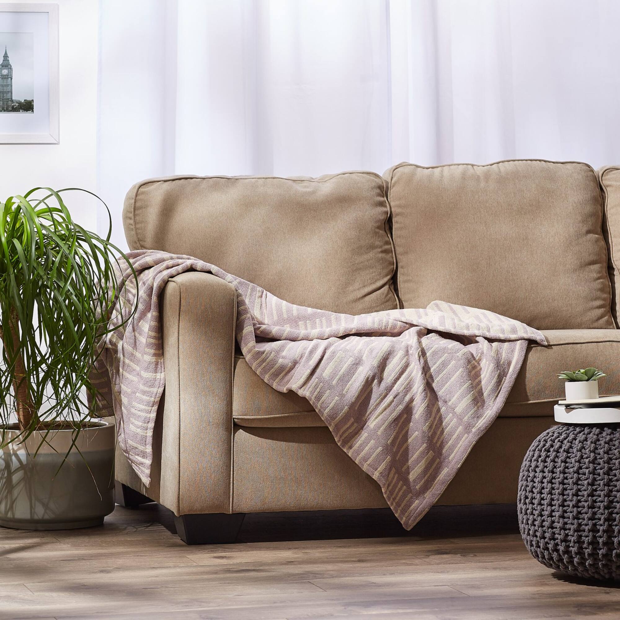 DII® Dusty Lilac Urban Jacquard Throw